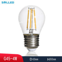 SOLLED หลอดไฟ LED G45 E27 2700K 220V หลอด Led 2700K สีขาวโคมไฟระย้าตกแต่งย้อนยุคหลอดไฟ