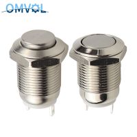 1PC 12mm Waterproof Momentary Round Stainless Steel Metal Push Button Switch Car Start Horn Bell Reset Flat Head amp; High Head