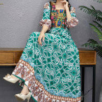 2023 Summer New Thai Bohemian Style Dress Travel Vacation Beach Dress Ethnic Style Clothing