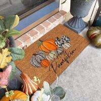 Thanksgiving Welcome Door Mat Cartoon Pumpkin Faceless Men Pattern Doormat Home kitchen Bathroom Polyester Rugs Carpets