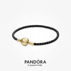 FINAL SALE - Pandora Moments Star Wars™ Limited Edition Clasp Double Black Leather  Bracelet, Ruthenium plated