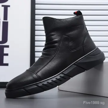 Men's high clearance ankle leather shoes