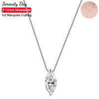 Serenity Day Real D สี5*10มม. 1กะรัต Marquise ตัด Moissanite สร้อยคอผู้หญิง S925เงินสเตอร์ลิงกล่องเครื่องประดับ