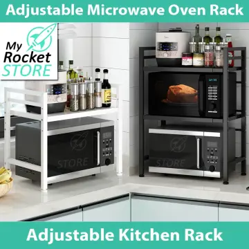 1pc, Microwave Oven Rack Shelf, Microwave Oven Storage Rack, Kitchen Shelf  Organizer Rack With Drawer And Legs, Microwave Rack With Drawer, Storage Ra