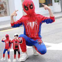 Spider Man 3 PCS Terno สำหรับเด็ก COSPLAY เครื่องแต่งกายชายเสื้อผ้าแขนยาวชุด 0-5 ปี