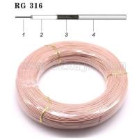 สายเคเบิล Rf โคซายน์ Rg316 10เมตรสาย30ft 2.5มม. 50โอห์มสูญเสียต่ำสำหรับส่งเร็วขั้วต่อหนีบ