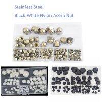 [LWF HOT]♝✽ 80/115Pcs Acorn Nut M3M4 M5M6 M8M10M12สีดำไนลอนสีขาว Acorn Nut สแตนเลส Hexagon Dome Cap Nut ตาบอด Nut Assortment Kit