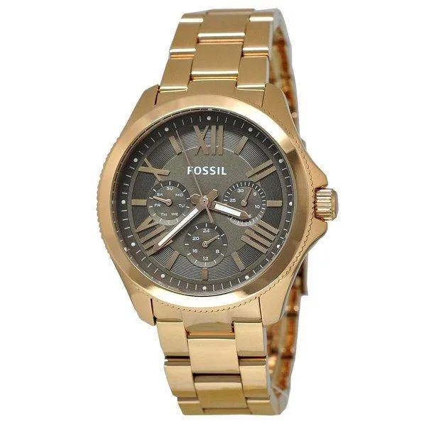 Fossil Cecile Multi-Function Taupe Dial Rose Gold Steel Ladies Watch ...