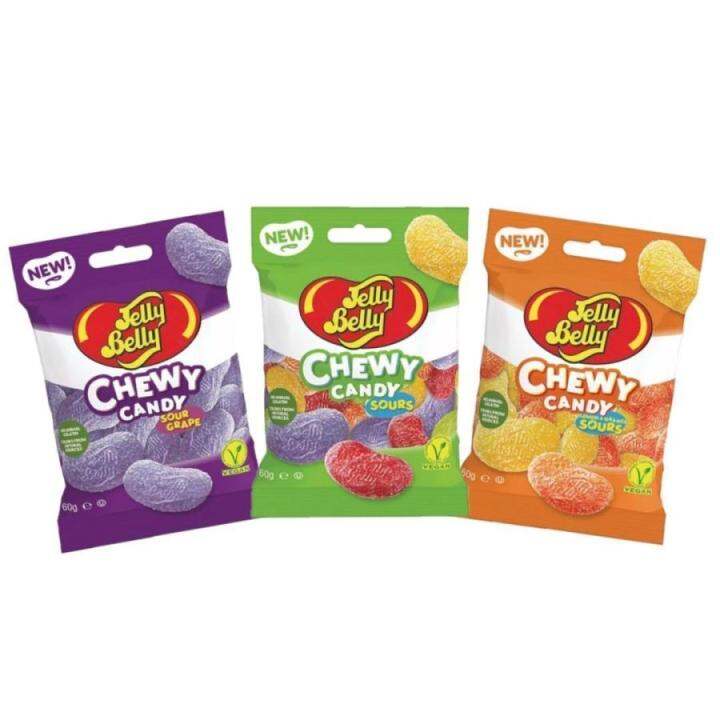 Jelly Belly Chewy Candy Sour เจลลี่เบลลี่ ลูกอมเคี้ยวหนึบ 60 กรัม