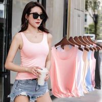 COD SDGREYRTYT M-4XL Women Camisole Casual Plain Top Plus Size Under shirt Baju