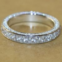Luxury Round Wedding Rings for Women Trendy Jewelry Metal Inlaid White Zircon Anniversary Party Engagement Ring
