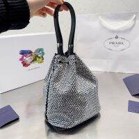 PradAˉ Full Diamond Crystal Bag Womens Tote One Shoulder Bag Stylish Everything Goes with It   (with Box)