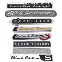 Cars 60th Anniversary GRAND TOURING GTS S Black White Edition EXCALIBUR for Land Cruiser HighLander Fender trunk Emblem Badge Sticker Spot goods