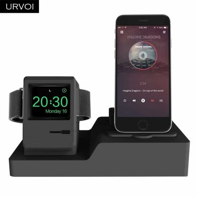 URVOI 3 in 1 Charging Dock Holders for stand watchOS 5 keeper PC home charging dock silicone repair