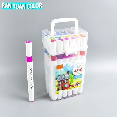 24 Marker Pen Color Markers Oily Art Marker Set Double Head Coloring Manga Sketching Drawing Alcohol Felt Pen School Supplies