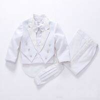 cotton Formal Childrens clothes for boys whitebalck baby boys suit kids blazers boy suit for weddings prom 1T-4T