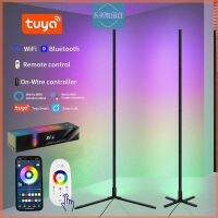 Smart RGB LED Corner Floor Lamp 70 inch/180cm Stand Corner Spot with remote control and application control Voice Intelligent Control Music Sync Function Tuya Minimalist Stand Lamp ambient light lampu hiasan raya decoration bunga api raya aidilfitri