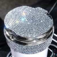 LED Car Ashtray With Light Diamond Ashtray e Cup Holder Storage Cup Car Accessories Interior for Women