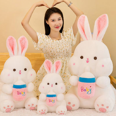 Milk Bottle Plush Bunny Toy Rabbit Doll Sleeping Pillow Home Gift Decoration