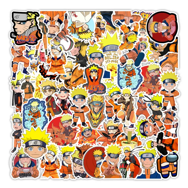tm 50pcs set anime theme cute naruto character pattern pvc waterproof graffiti sticker for laptop water cup helmet bicycle motorcycle guitar skateboard decoration lazada singapore