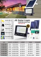 JD Solar lights ไฟโซล่าเซลล์ 650W 300W 200W 120W 65W 45W 35W 25W โคมไฟโซล่าเซล LED พร้อมรีโมท รับประกัน 3ปี(5730)