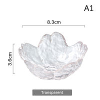 ruyifang จานแก้วขนาดเล็กลายดอกซากุระสำหรับใส่ไอศกรีมผลไม้ซาลาอุปกรณ์ครัวใหม่