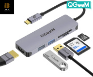 Bộ Hub QGeeM USB C 5 trong 1, chuyển đổi USB C sang HDMI Adapter 4k Multiport, USB C sang USB 3.0, đầu đọc thẻ Type C tương thích với MacBook Pro 13 15 Surface Go, USB C Adapter thumbnail