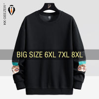 ชุดกีฬาเสื้อแขนยาวสวมศีรษะแบบมีฮู้ดสำหรับผู้ชาย7XL 6XL ขนาดใหญ่8XL ขนาดพิเศษแขนยาวเสื้อแขนยาวคอกลมเสื้อลำลองของสตรี