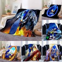 Anime Sonic Soft Throw Blanket Flannel Custom Blanket All Season Light Weight Living Room/Bedroom Warm