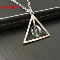 Hot Sale Movie Deathly Hallows Necklace Fashion Rotated Triangle Pendant Chain Necklace For Women&amp;Men 24pcslot