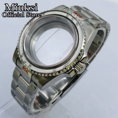 Miuksi 40Mm Silver Watch Case Sapphire Glass Fit NH35 NH36 NH34 ETA2824 2836 Miyota8215 Mingzhu DG2813 3804 PT5000 Movement