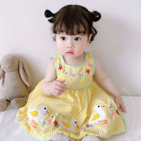TOP☆Oyamerbaby Baby Girl Embroidered Duckling Patch Embroidered Sleeveless Princess Dress