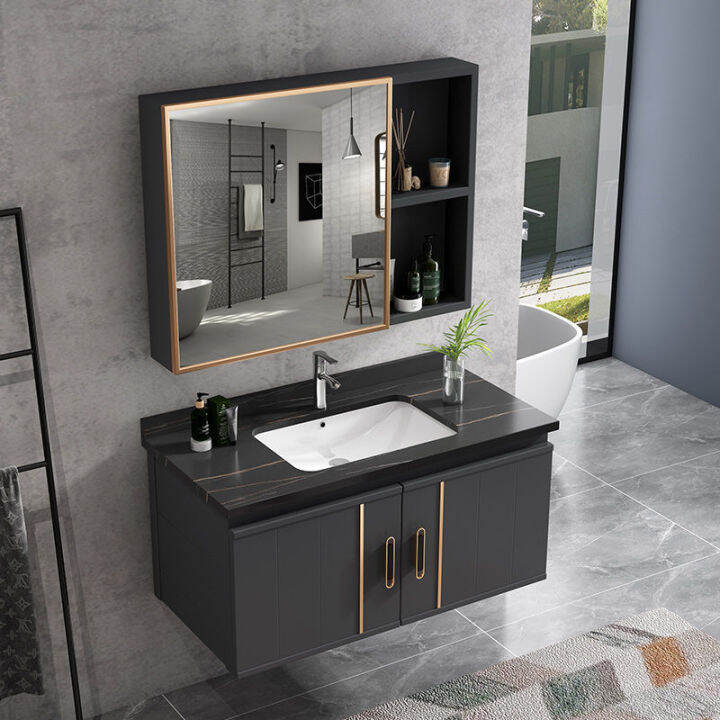 Modern Rock Plate Bathroom Wash Basin Mirror