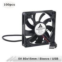 100 Pieces LOT Gdstime 8015s 8cm 80mm x 80mm x 15mm 5V USB Connector DC Brushless Computer Cooling Cooler Ventilator Fan Cooling Fans