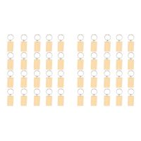 20Pcs Blank Wooden Key Chain Diy Wood Keychains Key Tags Gifts Yellow