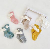 ✐▣  Baby socks princess elastic knitted cotton socks for newborn baby spring and autumn winter sack angel wings toddler sock