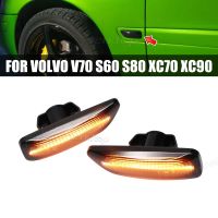 ไฟสัญญาณเลี้ยวรถแบบไดนามิก LED สีเหลืองอำพันสำหรับวอลโว่ XC90 S80 V70 XC70 S60เครื่องหมายด้านข้าง2001-2009 (10)