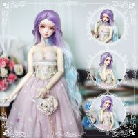 Spot dust is very white gradient blue three/four/six points MSDSD BJD girl long cos wig