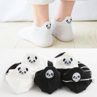 【hot sale】✓ D19 Womens Cute Panda Cow Embroidered Cartoon Low Cut Socks Cotton Black and White Crew Funny Ankle Socks