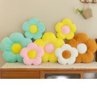 ☼♘ ins Flower Cushion plush toy Sun Flower Throw Pillow small Daisy back pillow Office cushion