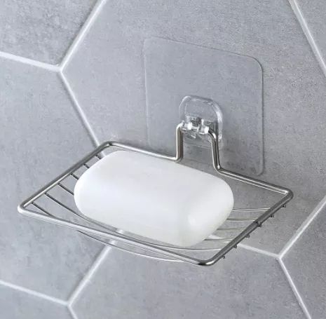 Soap Dish With Drain,4Pcs Soap Dish Keep Soap Dry, For Kitchen, Bathroom  And Shower Room.3 Colors,Wall Mounted Adhesive Soap Tray -No Nail No  Drilling