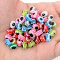 50/100pc Oval Evil Beads Resin Loose Spacer for Jewelry Making Necklace Accessories 8/10/12mm