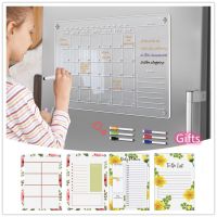 3D Transparent Acrylic Magnetic Calendar Fridge Dry Erasable Refrigerator Magnets Board Planner Schedule To Do List Home Decor Refrigerator Parts Acce