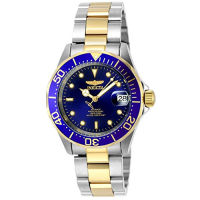 Invicta Mens Pro Diver 40mm Steel and Gold Tone Stainless Steel Automatic Watch, Two Tone/Blue (Model: 8928)