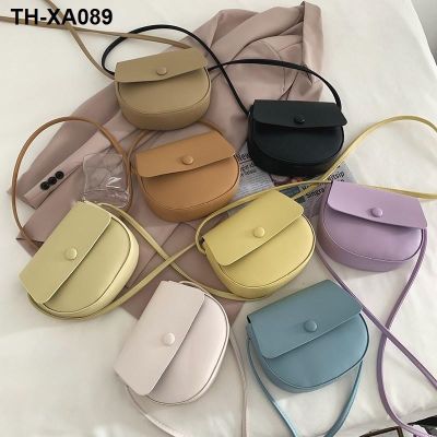 ✖☈ Han edition web celebrity female mini bag new saddle contracted western style mobile phone keys inclined shoulder