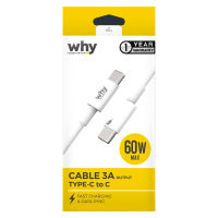 Why Eta Type C to C (UC-2211C) ของแท้ 100% ชาร์จไว รองรับ 3A สายชาต สำหรับไอแพด โน๊ตบุ๊ค สมาร์ตโฟน แท็บเล็ต ยาว 1 เมตร