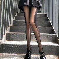 DBVZAQQ อินเทรนด์ โปร่งใส ฮาวด์สทูธ เย็บปะติดปะต่อกัน บาง Lolita JK ถุงน่องตาข่าย Women Tights ลายทาง ถุงน่องเกาหลี