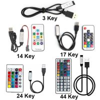 RGBW USB LED Strip Controller 5V Mini RGB Controller 3 14 17 24 44 Key Remote Control Dimmer For 5050 Strip Light TV Backlight