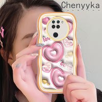 เคส Chenyyka สำหรับ Xiaomi Redmi Note 9 Pro Note 9S Poco M2 Pro 3D การ์ตูนน่ารักลวดลายความรักที่สร้างสรรค์สีสันสดใสขอบเคสโทรศัพท์แบบใสนิ่มป้องกันเลนส์กล้องเคสซิลิโคนกันกระแทกใส