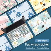 For Microsoft Surface Pro 5 6 7 8 Skin Surface Pro X Pro 8 Pro 9 Ins Flowers Ultra-thin Computer Sticker Surface Go 1/2/3 Sticker Skin Protective Back Sticker + Frame Film